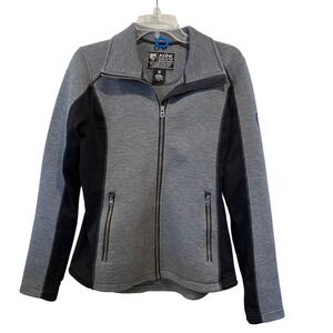 Kuhl Projekt Kestrel Womens Medium Full Zip Jacket Grey Black Hiking Mock Neck
